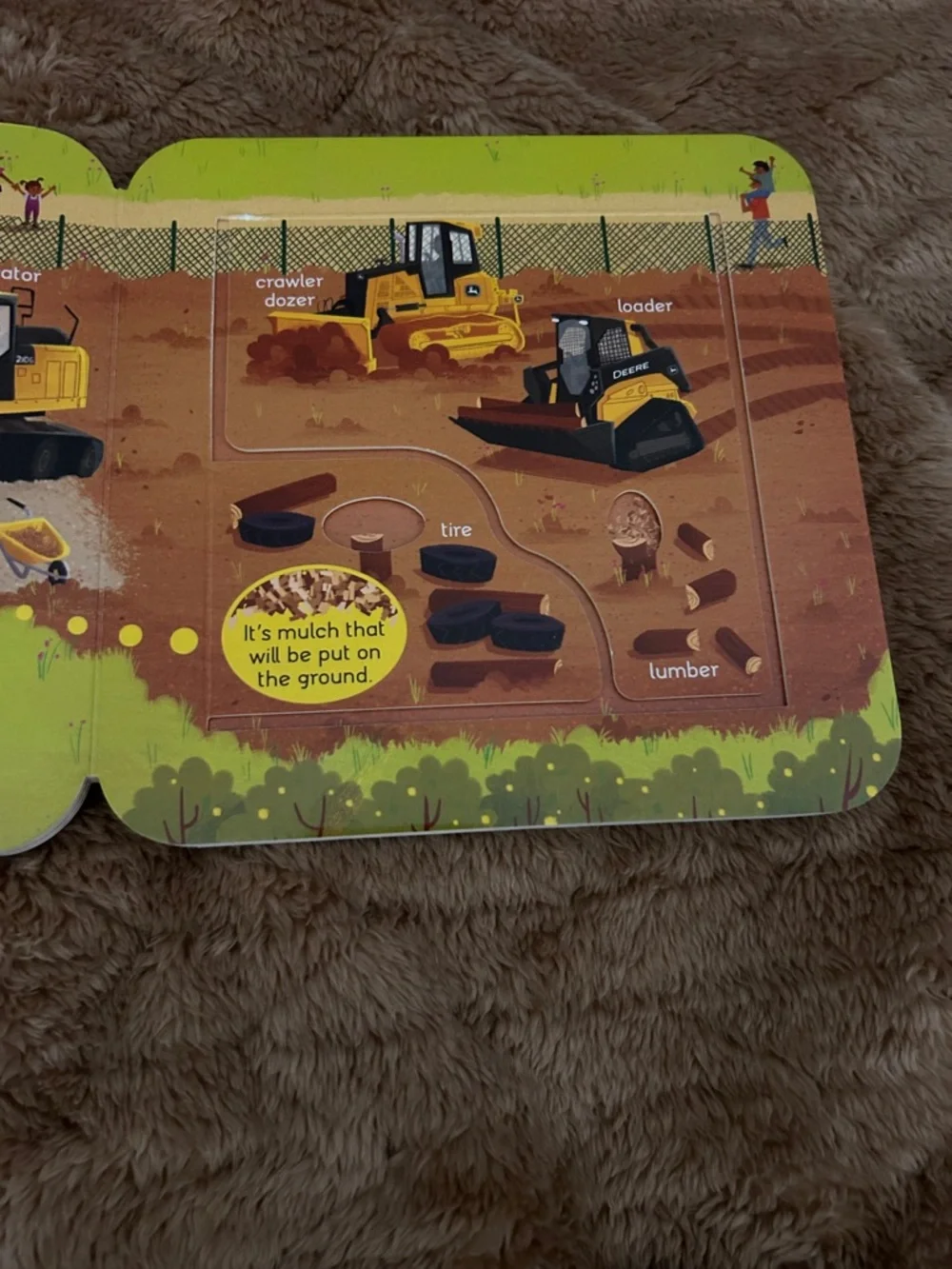 John Deere Children's Peek-a-Flap DIRT Board Book - Green, Yellow & Black